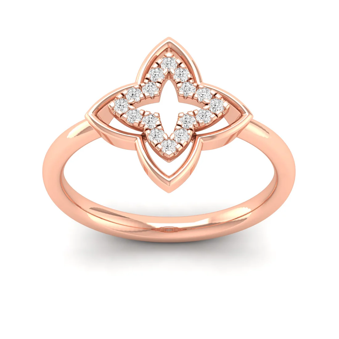 0.12Ctw Floral Design Lab Grown Diamond fashion Ring