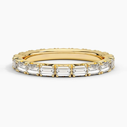 1.38CTW Emerald Cut Lab Grown Diamond Full Eternity Wedding Band