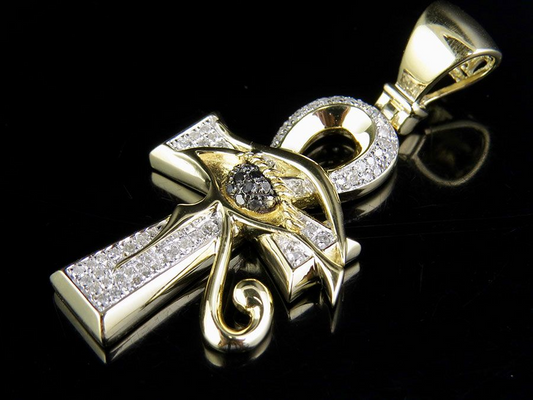 0.41 CTW Lab Grown Diamond Eye of Horus Ankh Cross Pendant