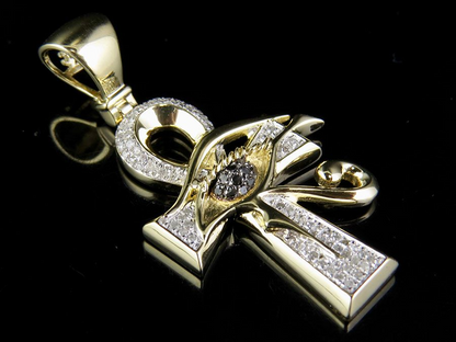 0.41 CTW Lab Grown Diamond Eye of Horus Ankh Cross Pendant