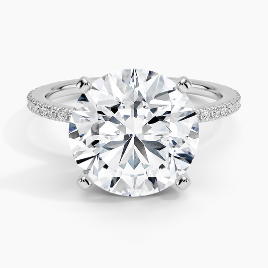 5Ct Round Lab Grown Diamond Three-Quarter Coverage Diamond Ring