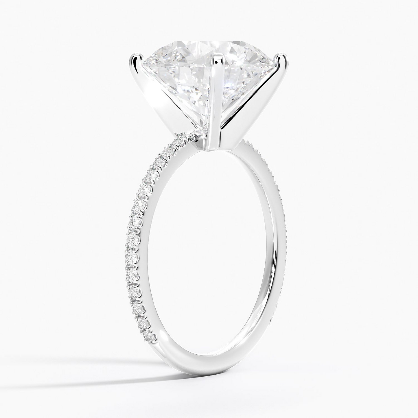 5Ct Round Lab Grown Diamond Three-Quarter Coverage Diamond Ring
