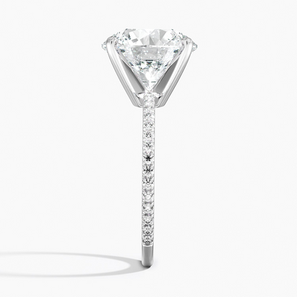 5Ct Round Lab Grown Diamond Three-Quarter Coverage Diamond Ring