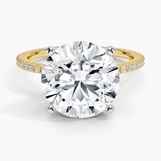 5Ct Round Lab Grown Diamond Three-Quarter Coverage Diamond Ring