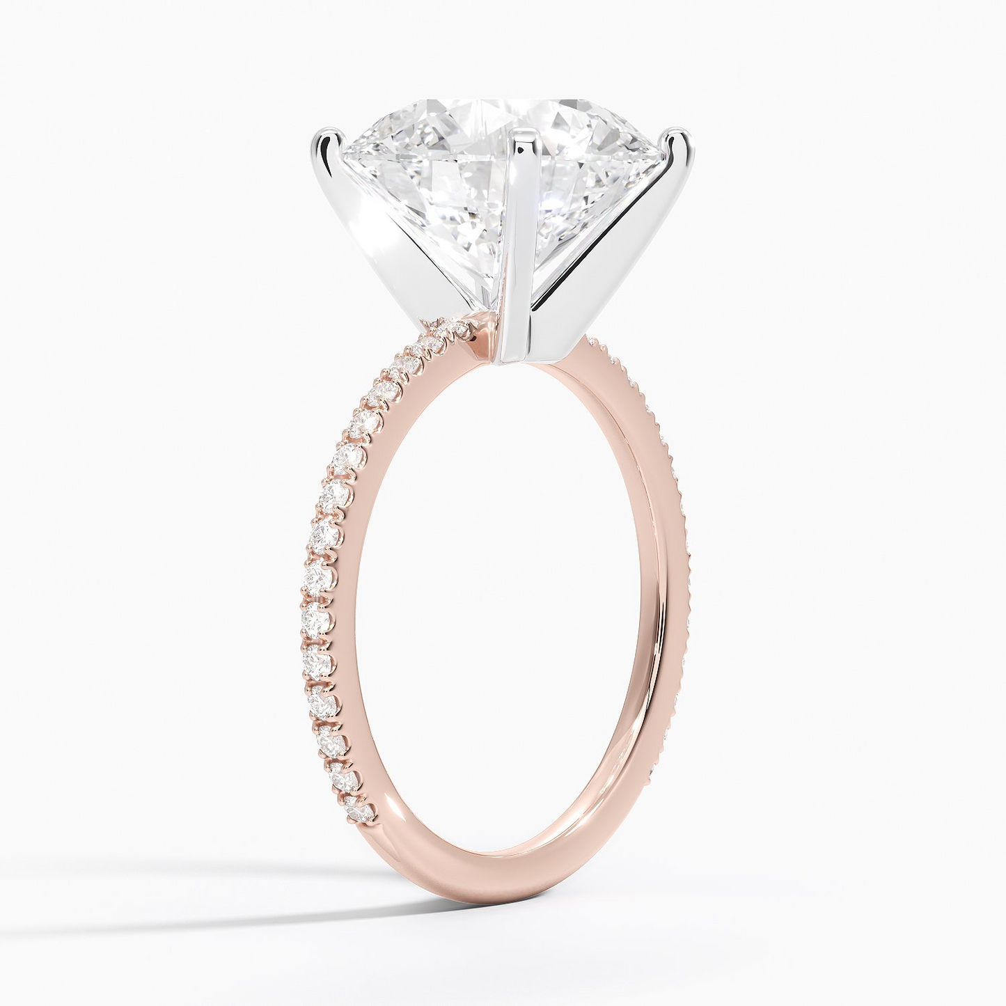 5Ct Round Lab Grown Diamond Three-Quarter Coverage Diamond Ring