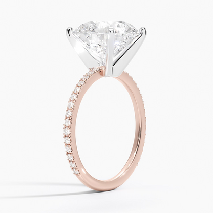 5Ct Round Lab Grown Diamond Three-Quarter Coverage Diamond Ring