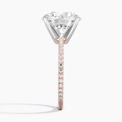 5Ct Round Lab Grown Diamond Three-Quarter Coverage Diamond Ring