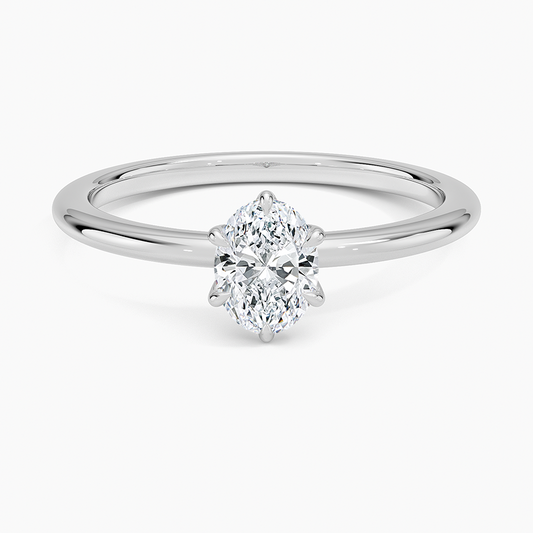 1/2Ct Oval Lab Grown Diamond 1.5mm Gold Solitaire Ring