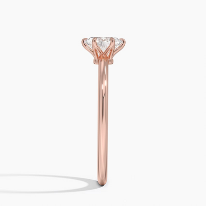 1/2Ct Oval Lab Grown Diamond 1.5mm Gold Solitaire Ring