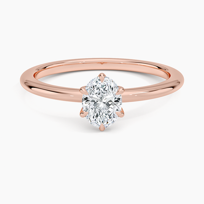 1/2Ct Oval Lab Grown Diamond 1.5mm Gold Solitaire Ring