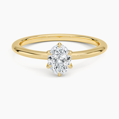 1/2Ct Oval Lab Grown Diamond 1.5mm Gold Solitaire Ring