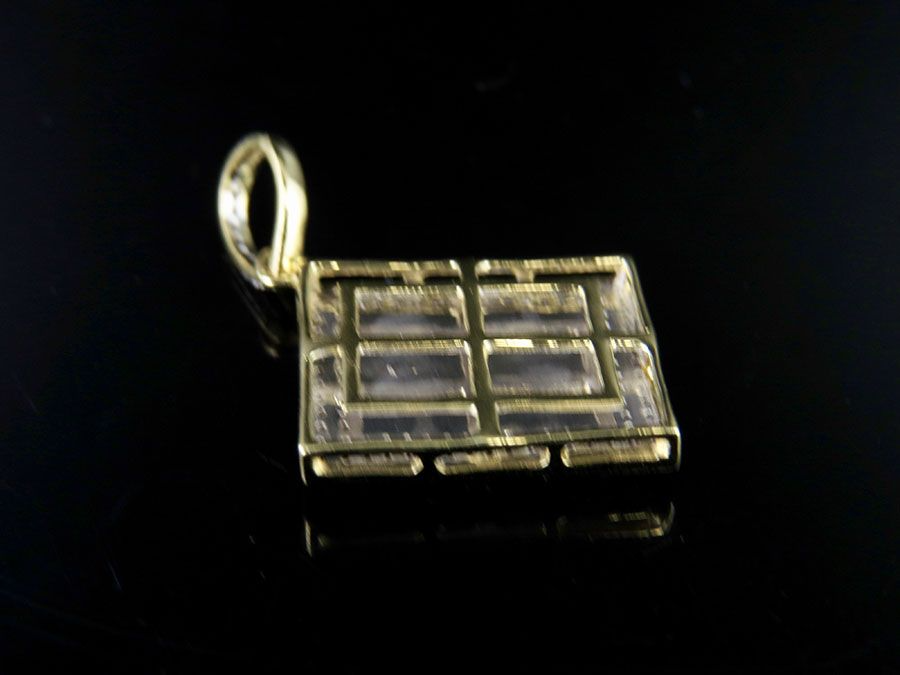 1.3 Inch 10K Lab Grown Diamond Holy Bible Pendant Charm