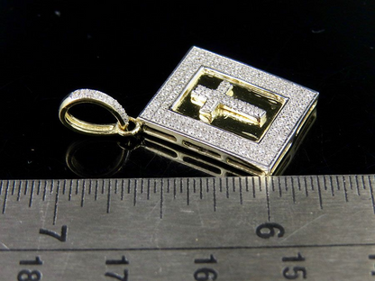1.3 Inch 10K Lab Grown Diamond Holy Bible Pendant Charm