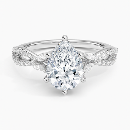 11/2Ct Pear Lab Grown Diamond Gold Engagement Ring