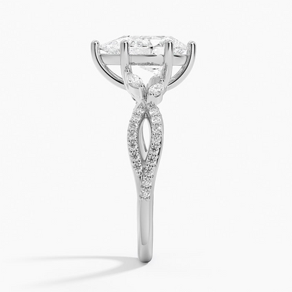 11/2Ct Pear Lab Grown Diamond Gold Engagement Ring