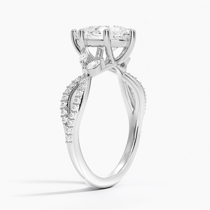 11/2Ct Pear Lab Grown Diamond Gold Engagement Ring
