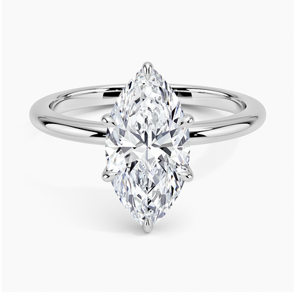 2Ct Marquise Lab Grown Diamond Gold Solitaire Ring