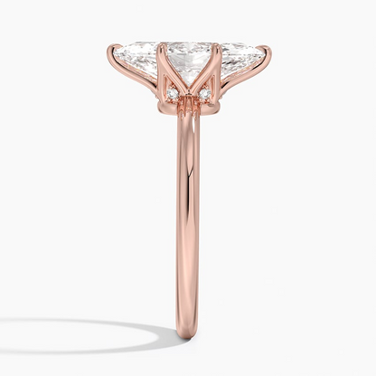 2Ct Marquise Lab Grown Diamond Gold Solitaire Ring