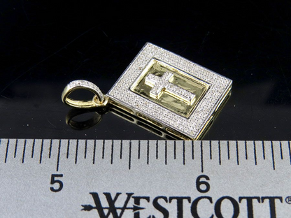 1 Inch Lab Grown Diamond 10K Holy Bible Pendant Charm