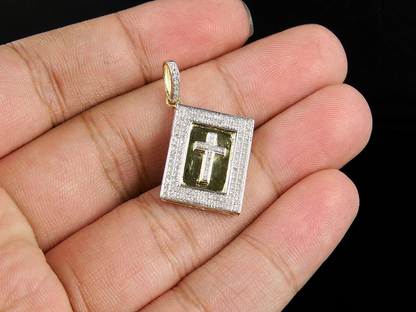 1 Inch Lab Grown Diamond 10K Holy Bible Pendant Charm