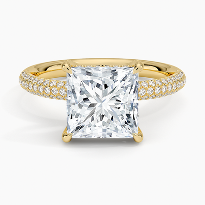 21/2Ct Princess Lab Grown Diamond Gold Half Eternity Engagement Ring