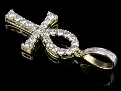 1.4 Inch Lab Grown Diamond Egyptian Ankh Cross Pendant