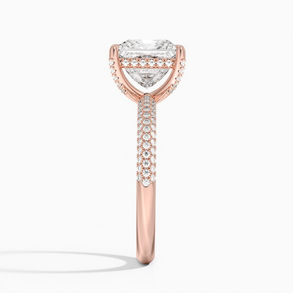 21/2Ct Princess Lab Grown Diamond Gold Half Eternity Engagement Ring