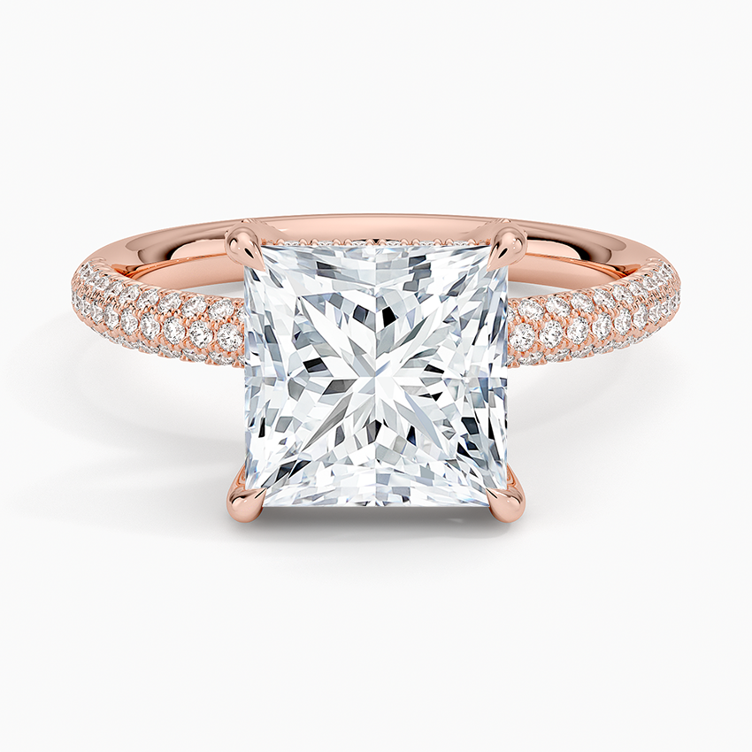 21/2Ct Princess Lab Grown Diamond Gold Half Eternity Engagement Ring