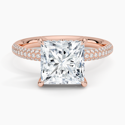 21/2Ct Princess Lab Grown Diamond Gold Half Eternity Engagement Ring