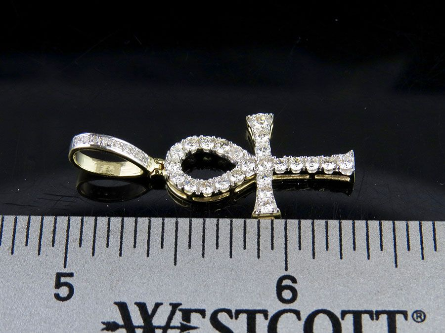 1.4 Inch Lab Grown Diamond Egyptian Ankh Cross Pendant