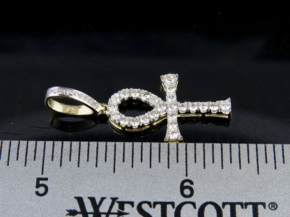 1.4 Inch Lab Grown Diamond Egyptian Ankh Cross Pendant