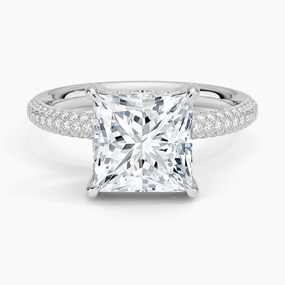 21/2Ct Princess Lab Grown Diamond Gold Half Eternity Engagement Ring