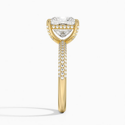 21/2Ct Princess Lab Grown Diamond Gold Half Eternity Engagement Ring