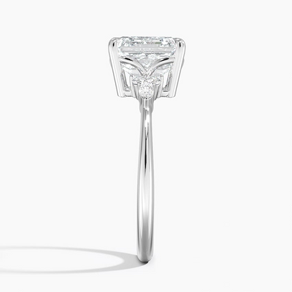 3Ct Asscher Lab Grown Diamond Cluster Engagement Ring