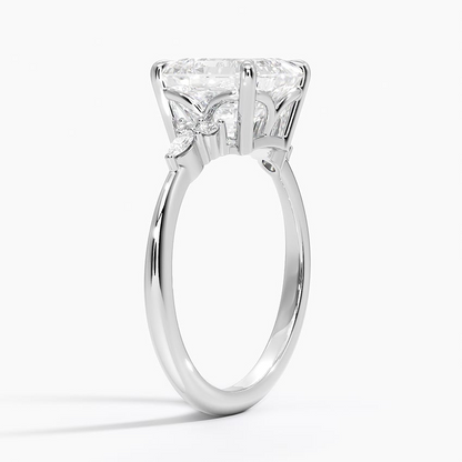 3Ct Asscher Lab Grown Diamond Cluster Engagement Ring
