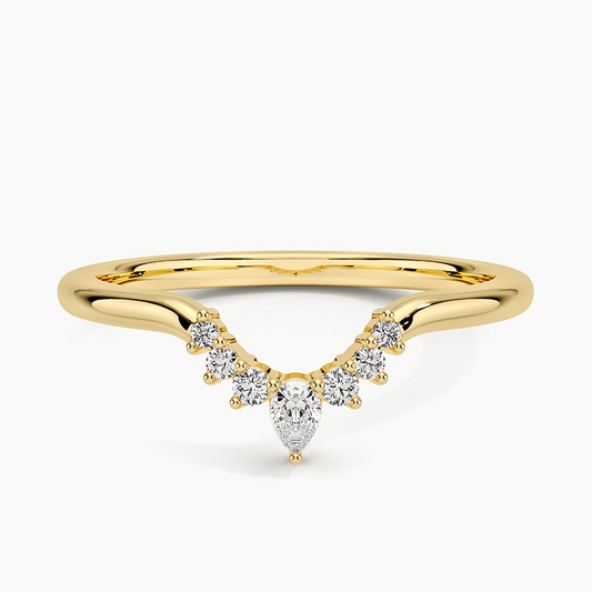 1/10 CTW Cluster Lab Grown Diamond Wedding Band For Women