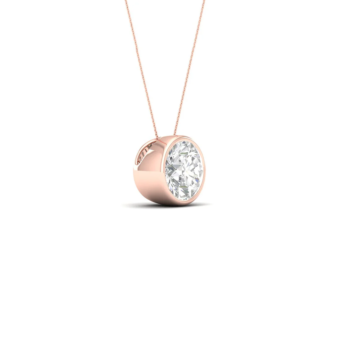 1 CTW Lab Grown Diamond Round Bezel Set Pendant