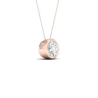 1 CTW Lab Grown Diamond Round Bezel Set Pendant