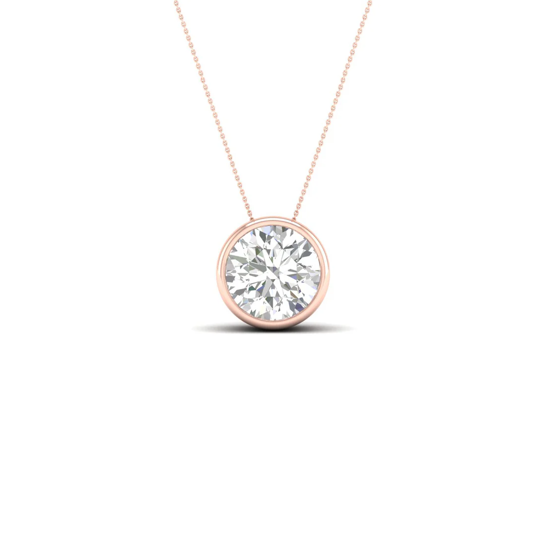 1 CTW Lab Grown Diamond Round Bezel Set Pendant
