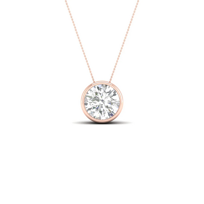 1 CTW Lab Grown Diamond Round Bezel Set Pendant