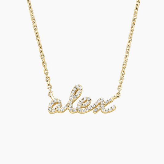 Lab Grown Diamond Custom Name Necklace
