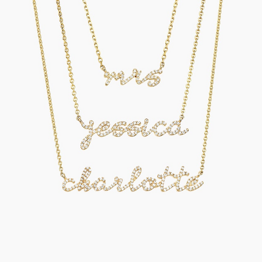 Lab Grown Diamond Custom Name Necklace