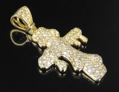 1.75 Inch Lab Grown Diamond Drip Cross Pendant