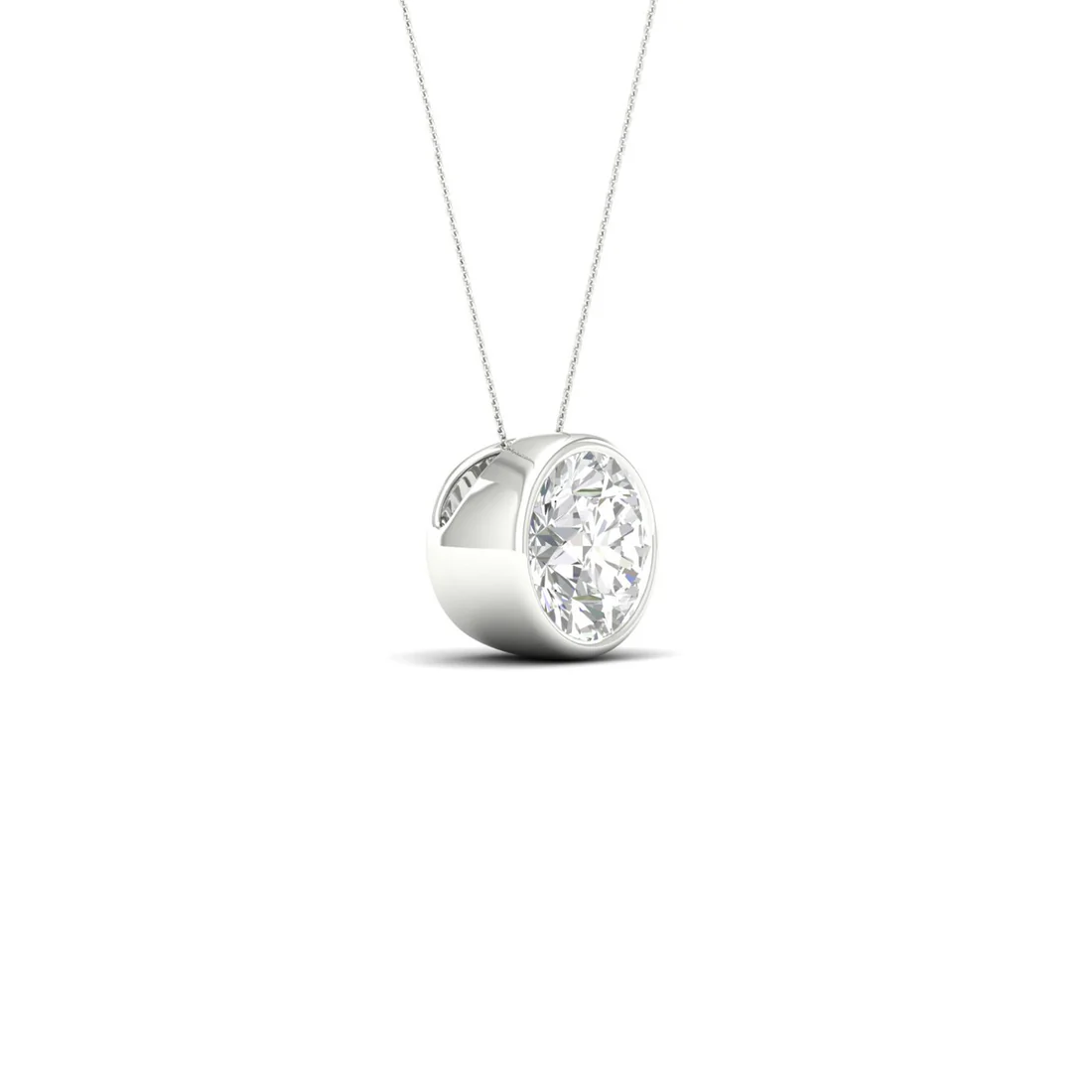 1 CTW Lab Grown Diamond Round Bezel Set Pendant