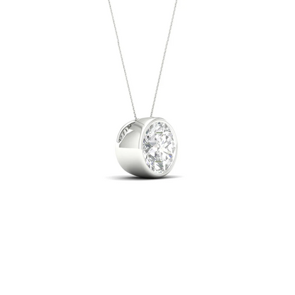 1 CTW Lab Grown Diamond Round Bezel Set Pendant