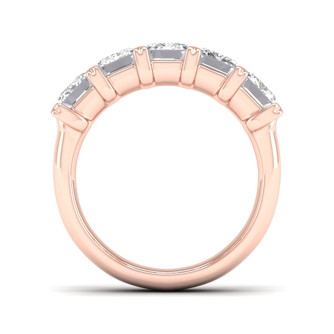 4 CTW Five Stone Emerald Lab Grown Diamond Anniversary Band