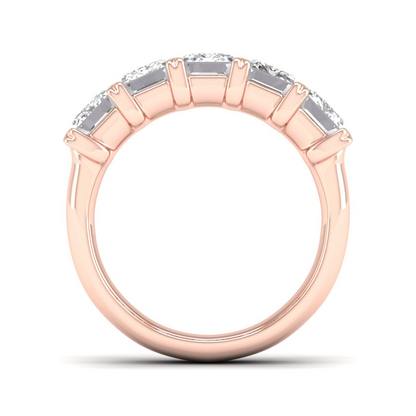 4 CTW Five Stone Emerald Lab Grown Diamond Anniversary Band