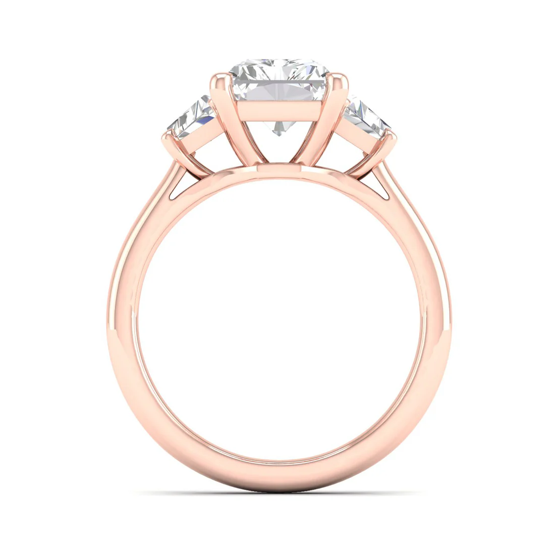 2.50CTW Radiant and Trapezoid Three Stone Lab Grown Diamond Ring