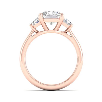 2.50CTW Radiant and Trapezoid Three Stone Lab Grown Diamond Ring