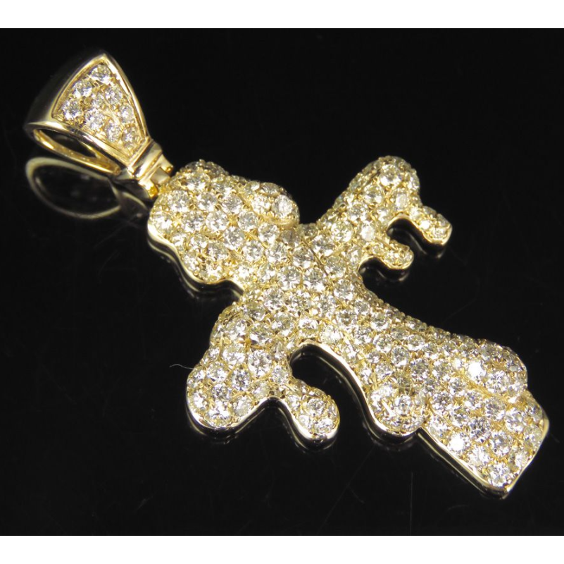 1.75 Inch Lab Grown Diamond Drip Cross Pendant
